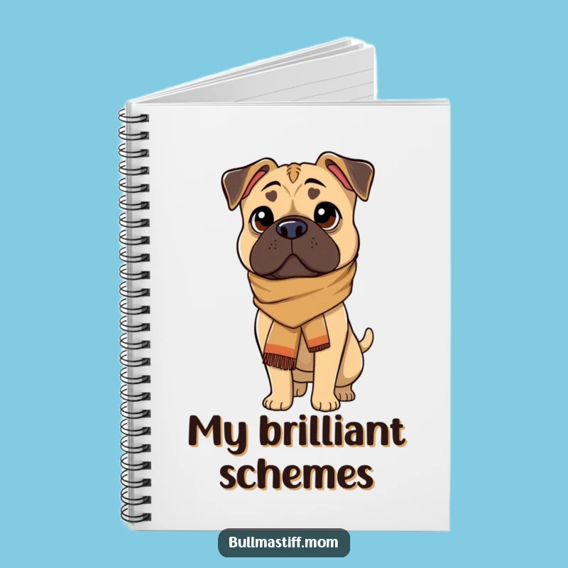 Funny Bullmastiff Notebook: Jot Down Notes with Canine Sophistication