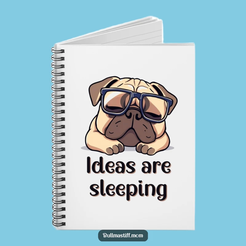Funny Bullmastiff Oversized Glasses Notebook, Journal Your Dreams, Gift Idea