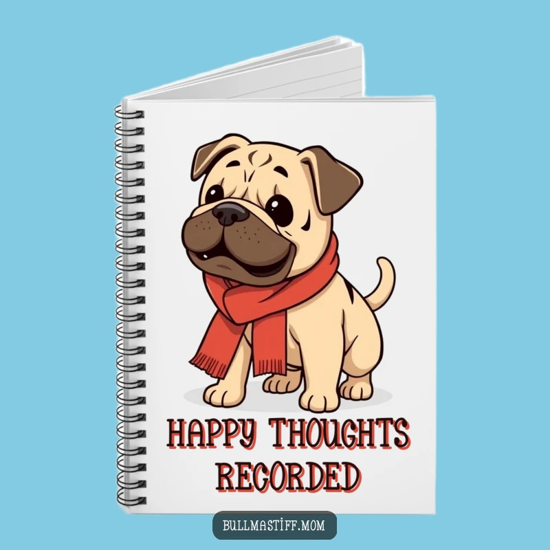 Funny Bullmastiff Scarf Notebook: Enthusiastic Journal Gift