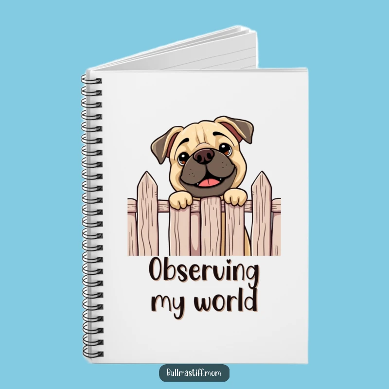 Funny Curious Bullmastiff Notebook - Peeking Dog Journal, a Hilarious Discovery Gift