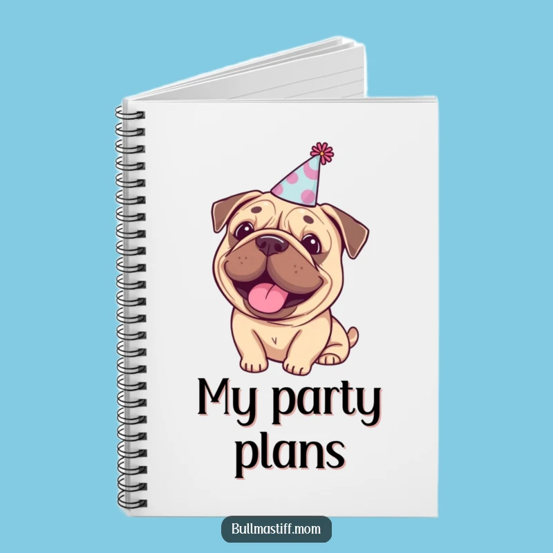 Bullmastiff Party Planner Notebook - Funny Happy Dog Gift for Events