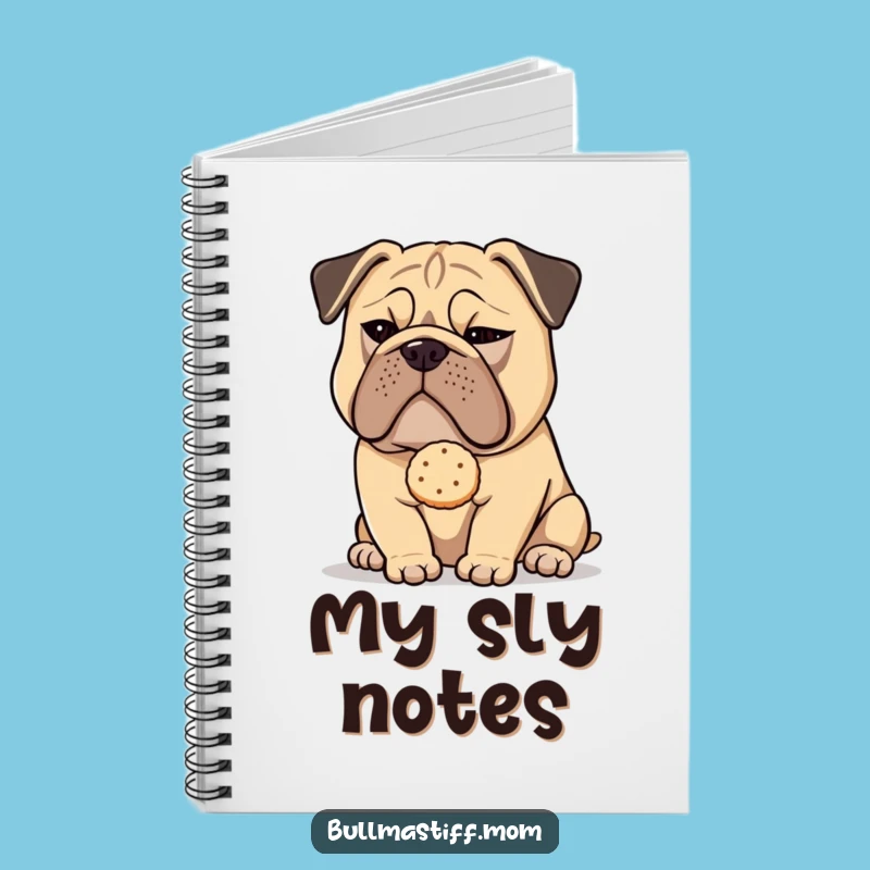 Funny Bullmastiff Tea Biscuit Notebook: Jot Down Ideas with Doggy Mischief
