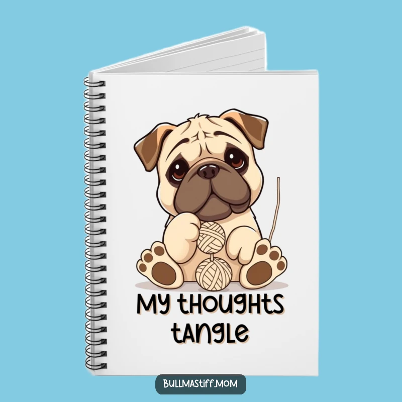 Funny Bullmastiff Notebook: Jot Down Laughs With Playful Paws and Yarn