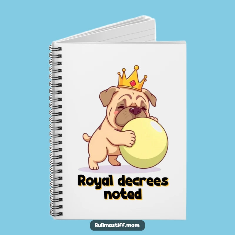 Funny Bullmastiff Crown Notebook: Royal Play Journal Gift