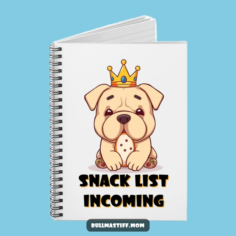 Funny Bullmastiff Crown Treat Notebook: Jot Down Sweet Ideas