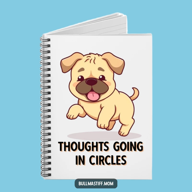Funny Bullmastiff Tail Chase Notebook: Floppy Ears Journal, Hilarious Dog Notes, Perfect Gift