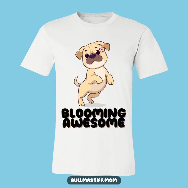 Funny Bullmastiff Flower Ear T-Shirt: Chic Dog Apparel and Playful Gift