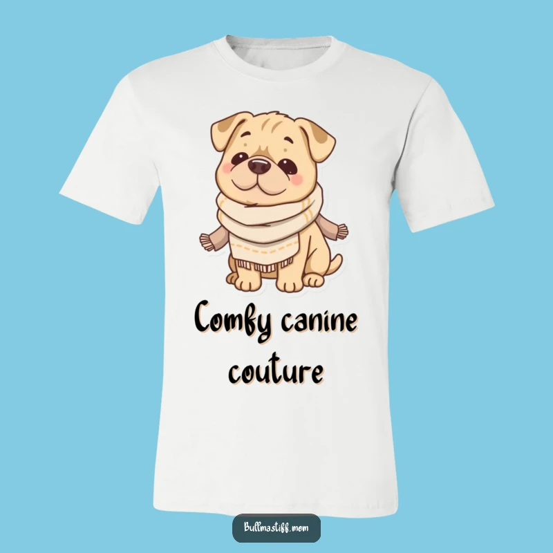 Funny Cozy Bullmastiff T-Shirt: Soft Scarf Comfort, Hilarious Dog Lover Gift