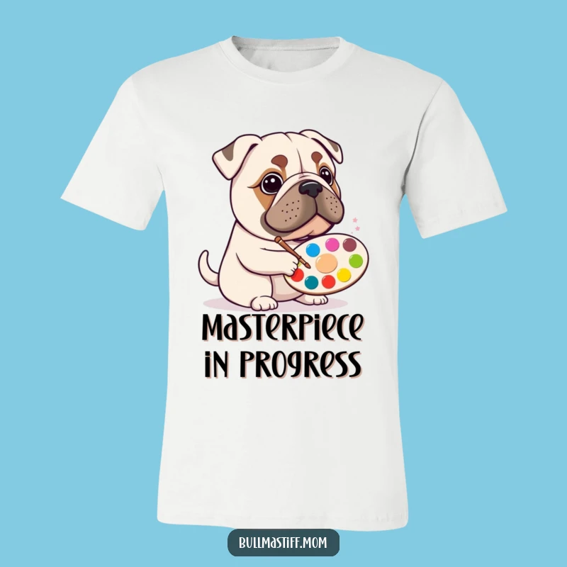 Funny Bullmastiff Artist T-Shirt: Hilarious Tee for Creative Dog Lovers