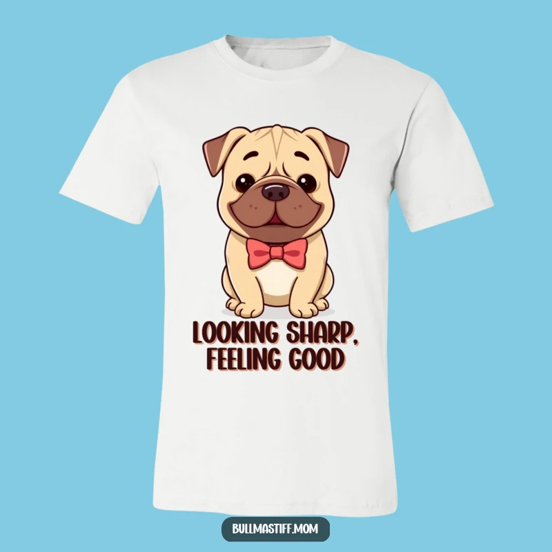Funny Bullmastiff Bow Tie Smile T-Shirt, Gentleman Dog Apparel, Great Gift