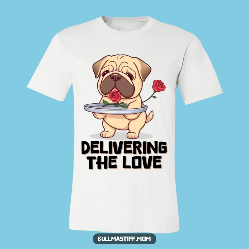 Funny Bullmastiff Rose Bearer Tee: Loyal Dog Gift T-Shirt