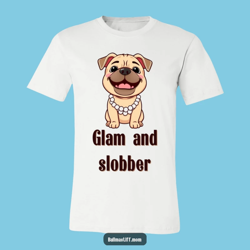 Funny Bullmastiff Pearl Necklace T-Shirt - Chic & Hilarious Dog Apparel