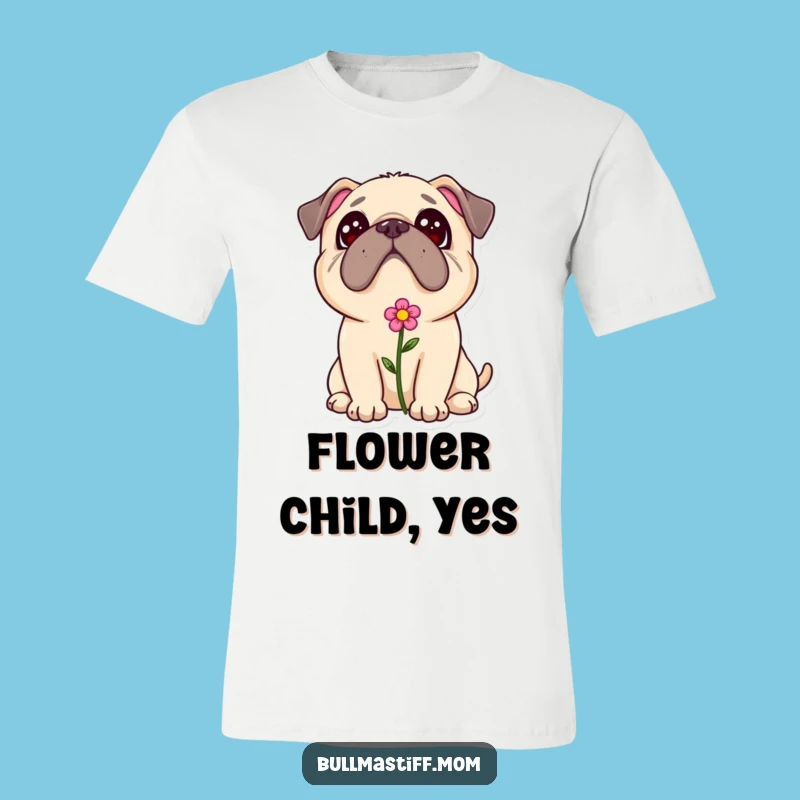 Sweet Bullmastiff Flower T-Shirt - Adorable Dog Lover Gift for Affection