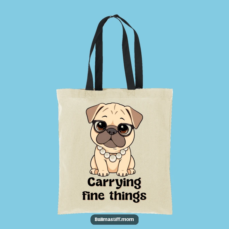 Carry in Class: Funny Bullmastiff Pearl Necklace Tote Bag for Chic Errands