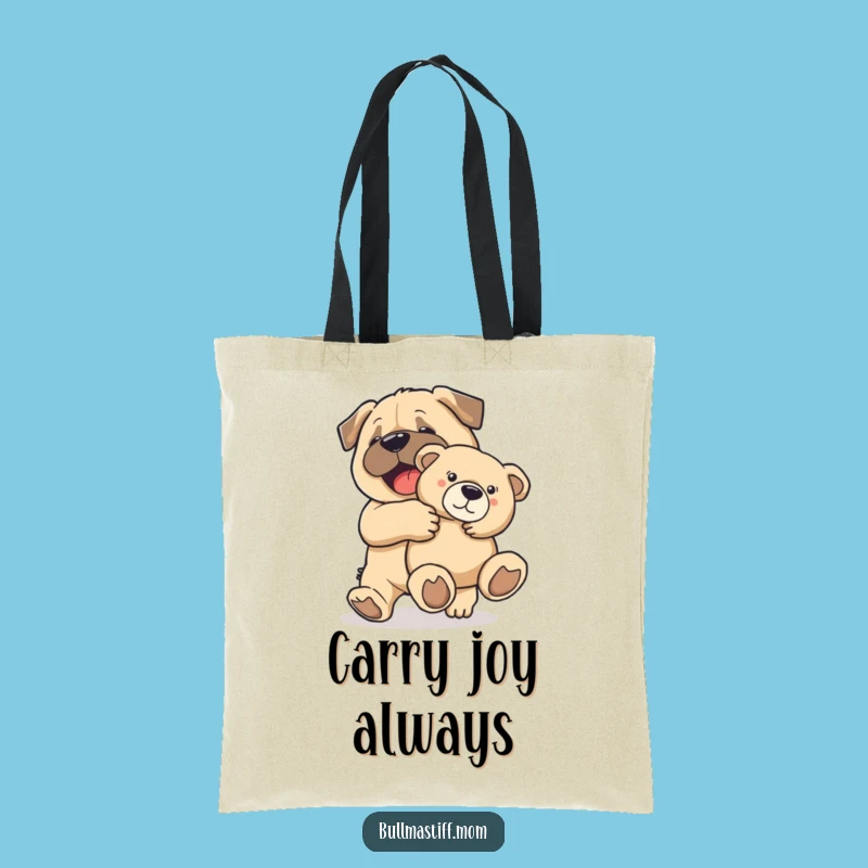 Funny Bullmastiff Teddy Tote Bag: Carry Your Comfort with Canine Joy