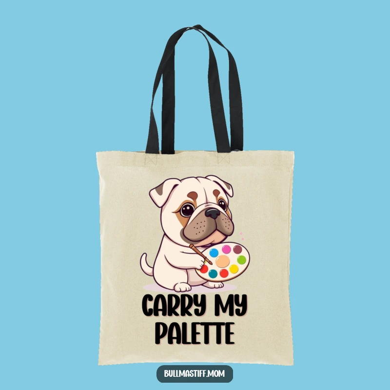 Funny Bullmastiff Artist Tote Bag: Carry Your Supplies with Style