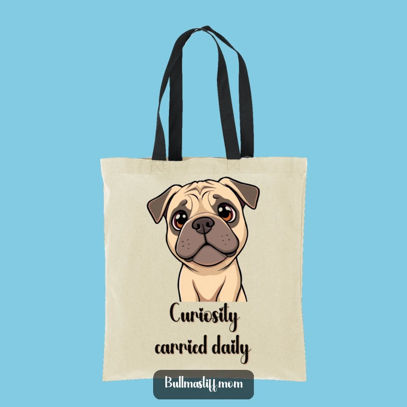 Carry Your Curiosity: Funny Bullmastiff Head Tilt Tote Bag for Everyday Exploration
