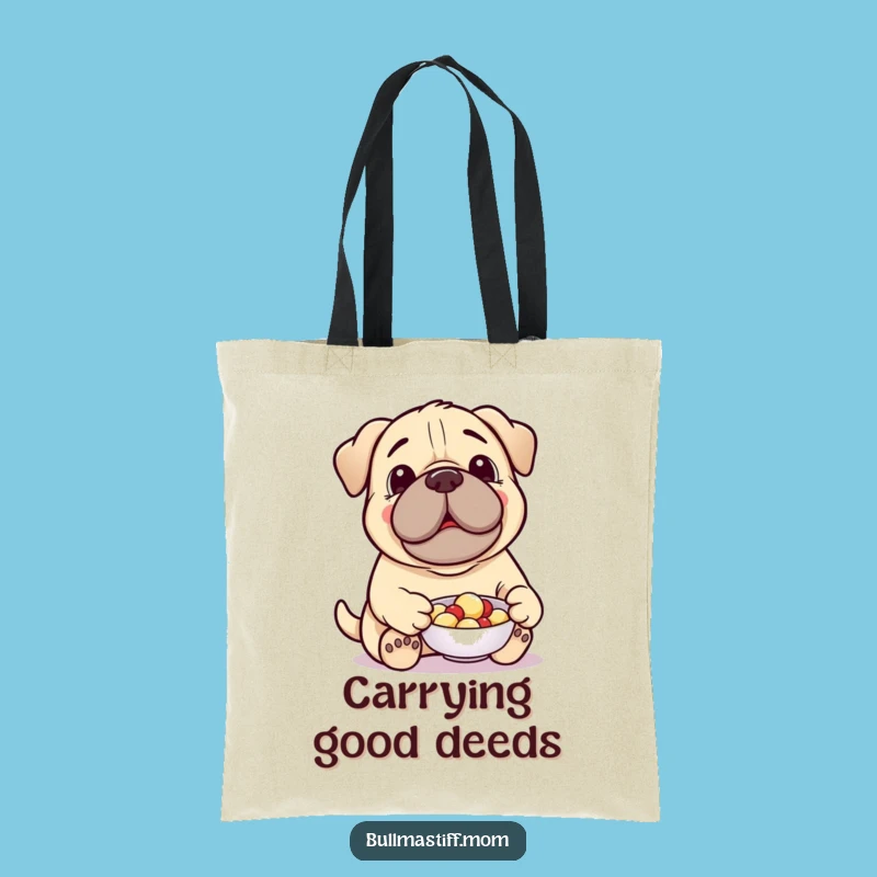 Funny Treat-Giving Bullmastiff Tote Bag: Generous Style, Ideal Funny Gift
