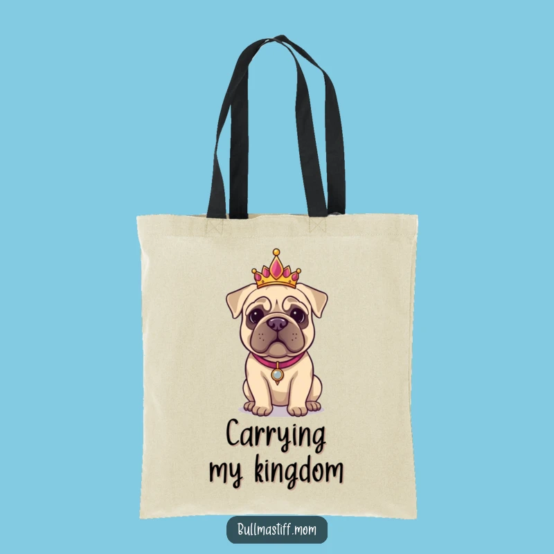 Funny Bullmastiff Tiara Tote Bag: Carry Your Crown in Style