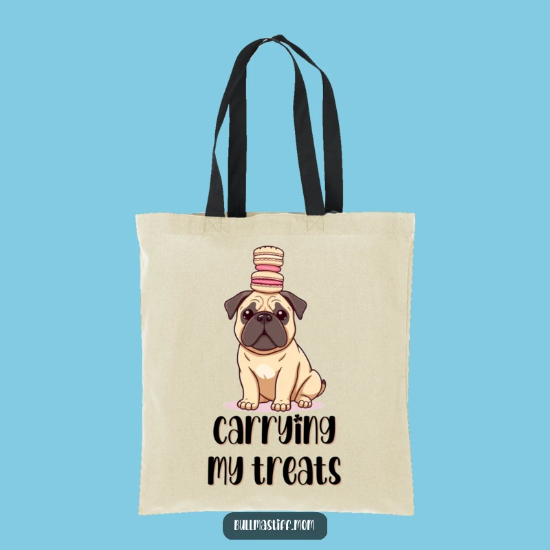 Funny Bullmastiff Macaron Tote Bag: Carry Your Treats and Laughter