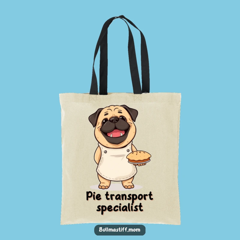 Funny Bullmastiff Baker Tote Bag: Proud Pie Carrier, Humorous Gift