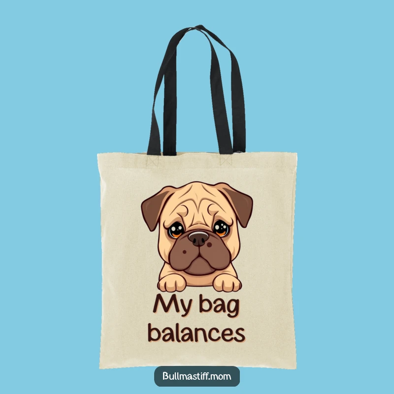 Funny Bullmastiff Cookie Balance Tote Bag: Carry Treats and Smiles!
