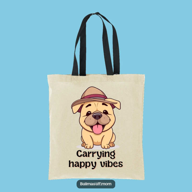 Funny Bullmastiff Hat Tote Bag: Carry Happy Dog Style, Chic Funny Gift
