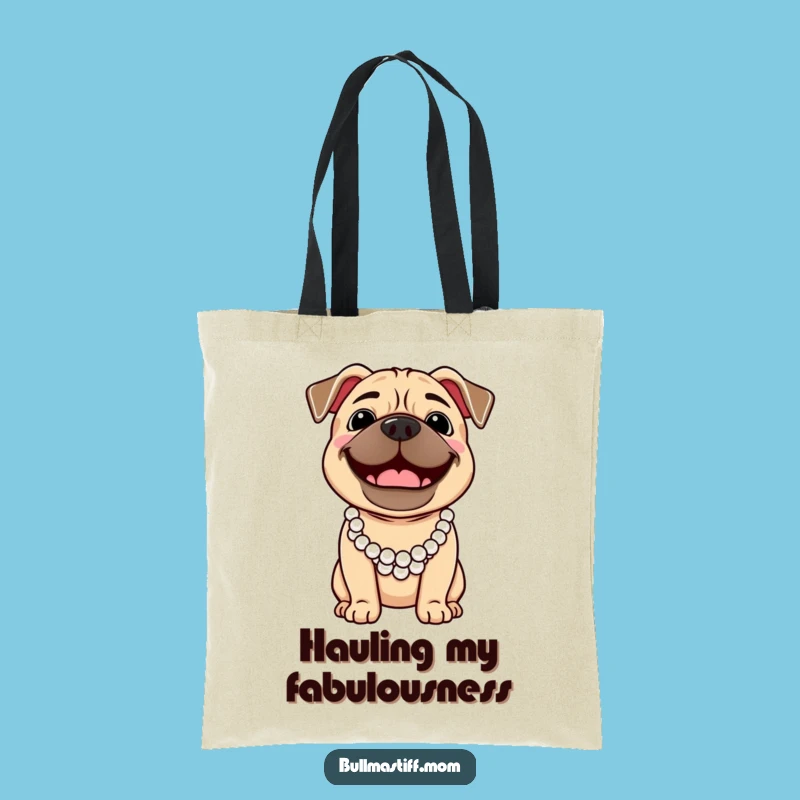 Funny Bullmastiff Pearl Necklace Tote Bag - Carry Your Style with Humor