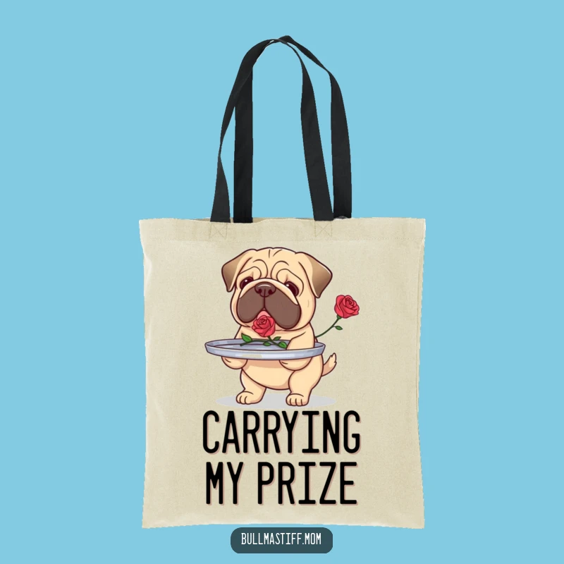 Funny Bullmastiff Rose Bearer Tote Bag: Loyal Dog Gift Bag