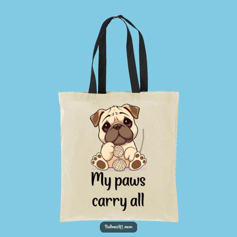 Funny Bullmastiff Tote Bag: Carry Your Yarn and Laughter Anywhere!