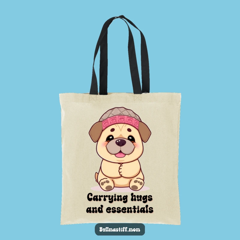 Funny Bullmastiff Tote Bag: Cheerful Hugs, Practical & Heartwarming Dog Lover Gift