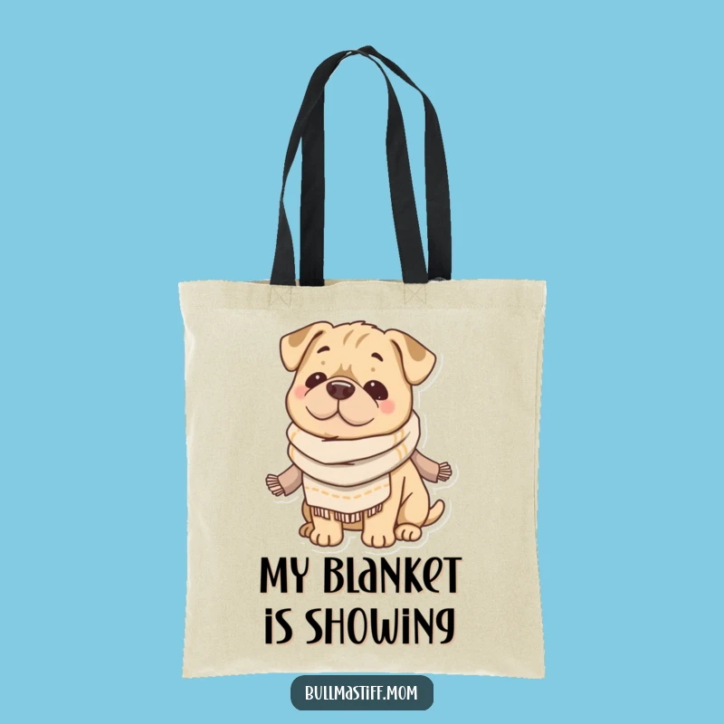 Funny Cozy Bullmastiff Tote Bag: Stylish Scarf Dog, Perfect Humorous Carry-All Gift