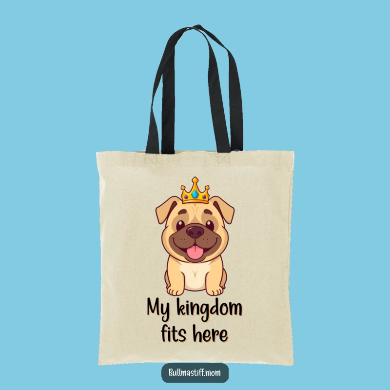Funny Bullmastiff Tote Bag: Crowned King, Chic & Royal Accessory Gift